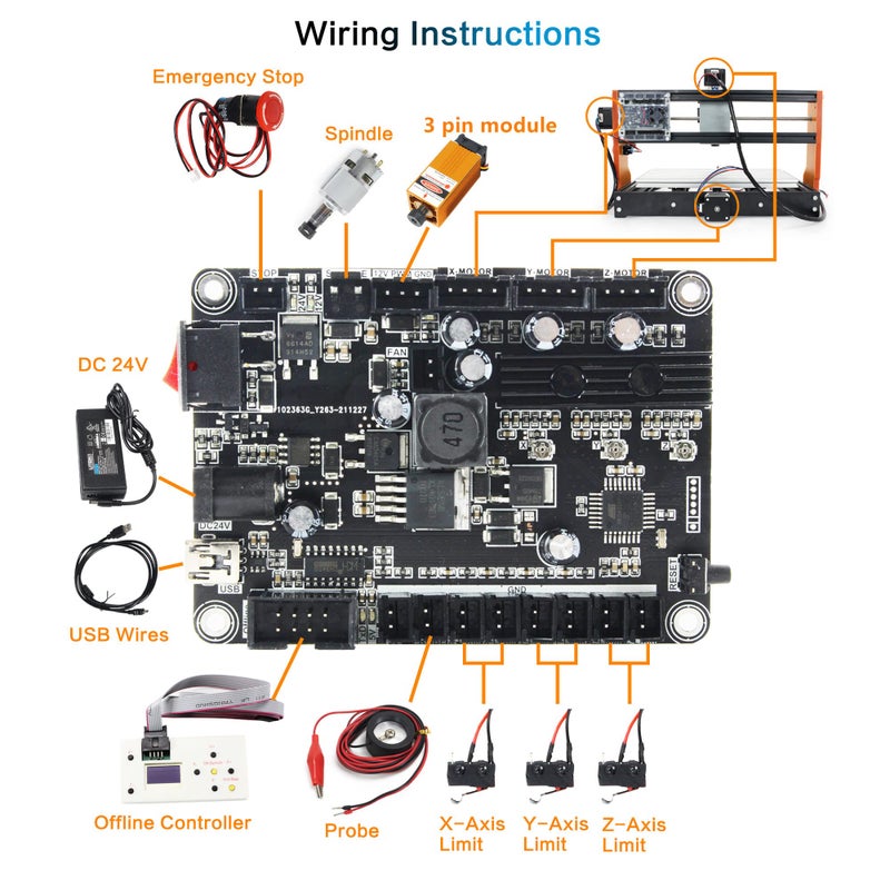 CNCTOPBAOS 3 Axis GRBL 1.1f USB Port CNC Engraving Machine Controller Board for CNC Router Engraver Milling Machine 3018-PRO 1610-PRO 3018-PRO-MAX Control Card - Image 3